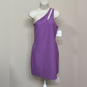 Beyond Yoga Spacedye Women’s Lavender One Shoulder Slim Soft Mini Dress s L